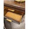 Image 4 : Wood Nightstand With Brass Table Lamp