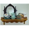 Image 1 : Wood Shelf With Mirror and Bath Accessories