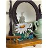Image 2 : Wood Shelf With Mirror and Bath Accessories
