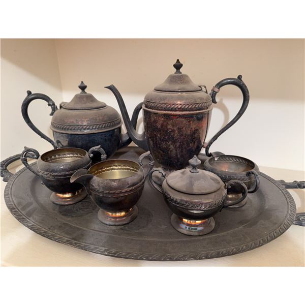 Rounds Sheffield Silver Plate Tea Set, 5 Pieces