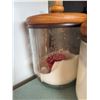 Image 2 : 3 Glass Canisters With Wood Lids