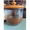 Image 3 : 3 Glass Canisters With Wood Lids