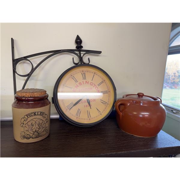 Kensington Station Clock, Stoneware Pickle Jar