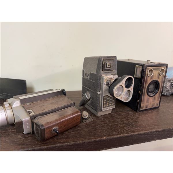 3 Vintage Cameras: Bell & Howell, Brownie