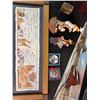 Image 2 : Decor Lot: Framed Art, Painted Saw, Figurines