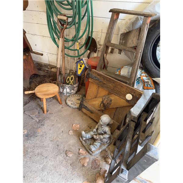 Garden Tools Decor Items and Rustic Gate Lot