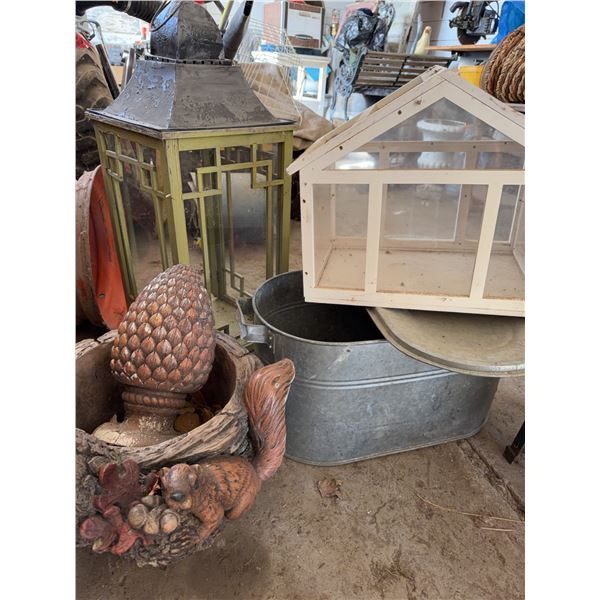 Garden Decor: Lantern, Planter, Tub, Mini Greenhouse