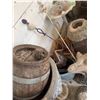 Image 1 : Garden Decor Lot With Barrel, Birdhouse, Planters, Birdbath