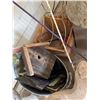 Image 6 : Garden Decor Lot With Barrel, Birdhouse, Planters, Birdbath