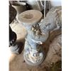 Image 5 : Cast Stone Cherub Pedestal And Black Urn Planter