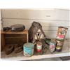 Image 1 : Vintage Tins, Irons, and Canteen