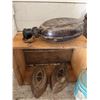 Image 4 : Vintage Tins, Irons, and Canteen