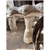 Image 5 : Rustic Wooden Birdhouses, Willow Chair, Concrete birdbath and plant stand.