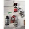 Image 1 : Coleman Lantern and Four Assorted Metal Lanterns