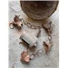 Image 1 : Hanging Woven Basket with Copper Rain Chain