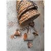 Image 2 : Hanging Woven Basket with Copper Rain Chain