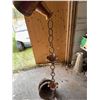 Image 3 : Hanging Woven Basket with Copper Rain Chain
