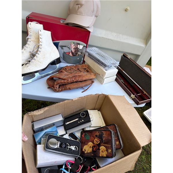 Skates, Glove, Knives, Dog booster seat and more