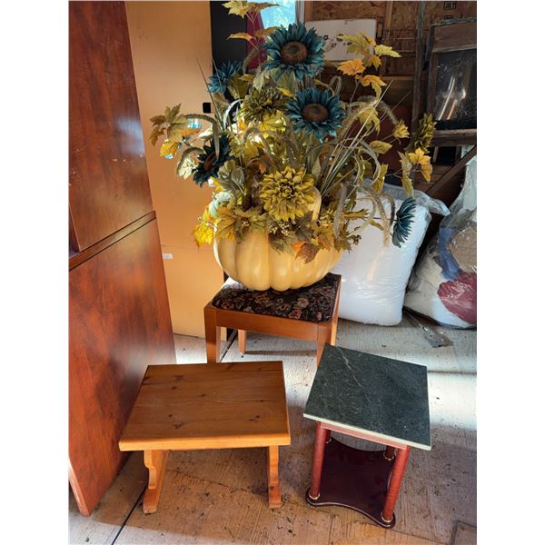 Three Small Tables and Pumpkin Floral Center