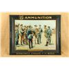 Image 1 : Antique 1900s Us Ammunition Bisley England 28x22 Self-framed Heavy Steel Lithograph Advertising Sign