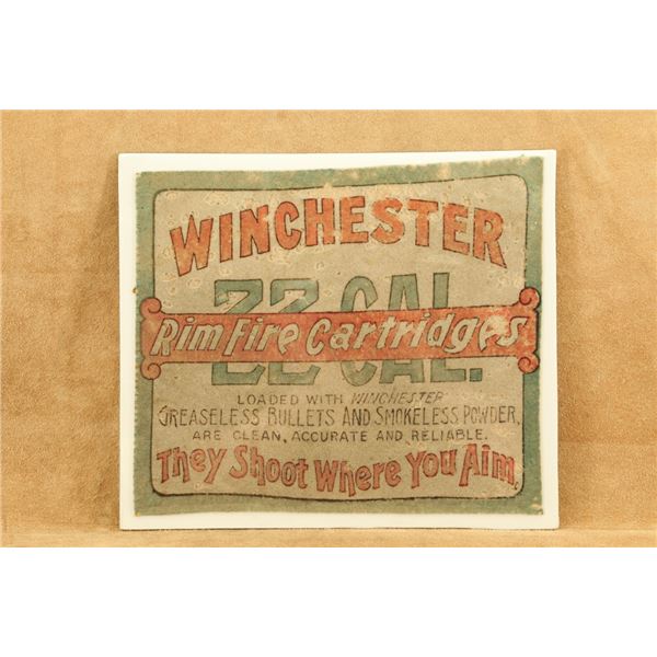 Antique 1900's Winchester Ammunition Advertising Counter Felt 13x10.75"