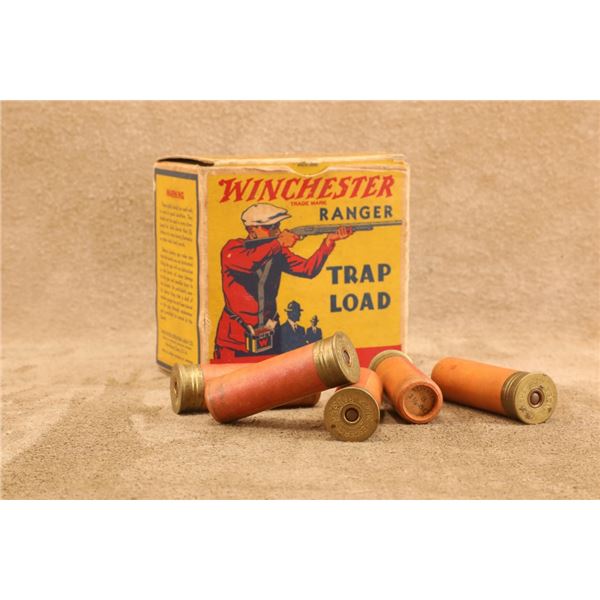 Full Box Vintage Winchester Ranger Trap Load 12 Gauge Paper Ammunition Shotgun Shells