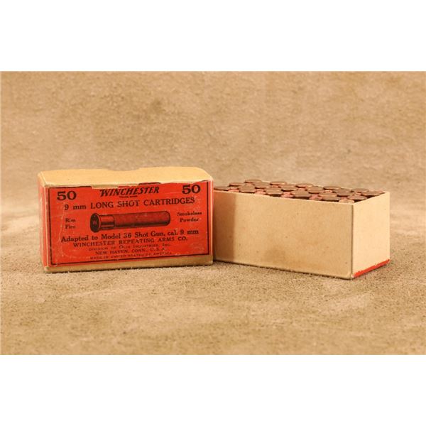 Full 2-piece Box Winchester 9mm Long Shot Smokeless Rimfire Ammunition