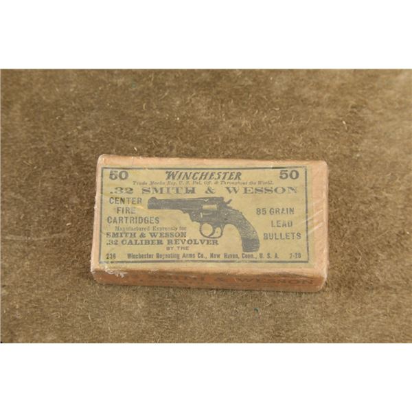 Full 2-piece Box, Feb 1920 Winchester .32 S&w Black Powder Ammunition, 50 Rounds