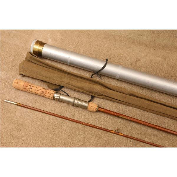 Winchester Split Bamboo 2 Piece 6' Bait Casting Fishing Rod With Cloth Bag & Storage Tube