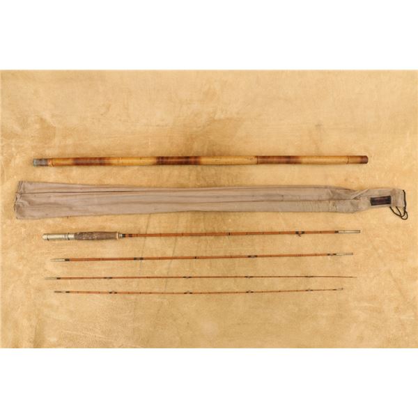 Winchester Split Bamboo 3 Piece 9 Foot Fly Fishing Rod With Extra Tip & Cloth Storage Bag