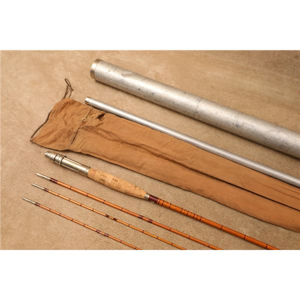 Winchester No. 6035 Split Bamboo 9' Fly Rod With Storage Tubes & Cloth Bag