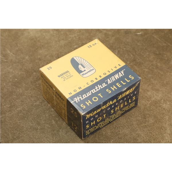Full Box Vintage Hiawatha Airway 12 Gauge #6 Lead Shotgun Shells Ammo, Paper Hulls