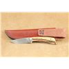 Image 2 : Jimmy Lile Custom Fixed Blade Knife (no Dot) With Stag Grips And Leather Sheath