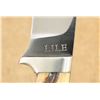Image 7 : Jimmy Lile Custom Fixed Blade Knife (no Dot) With Stag Grips And Leather Sheath