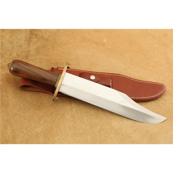 Vintage Randall Custom Walnut Handle Model 12-11 Smithsonian Bowie Fighting Knife, Sheath, Stone