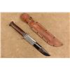 Image 1 : Western G46-8 Shark Wwii Fighting Knife Bowie Style With Original Double Stitch Sheath