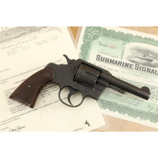 Ww2 Submarine Signal Co. Colt Commando .38 Special Revolver Letter Ssc Stock Certificate C&r