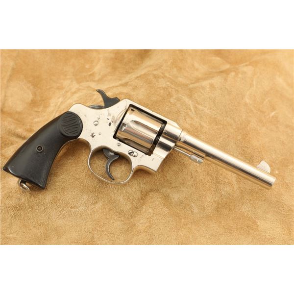 Custom Colt U.S. Model 1917 New Service 5.5" Nickel .45 Colt Sa/da Revolver, 1920 C&r