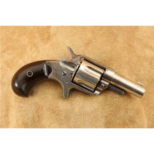 British Proofed Etched Panel Colt New Line Nickel .41 Cf Loading Gate Revolver, 1877 Antique