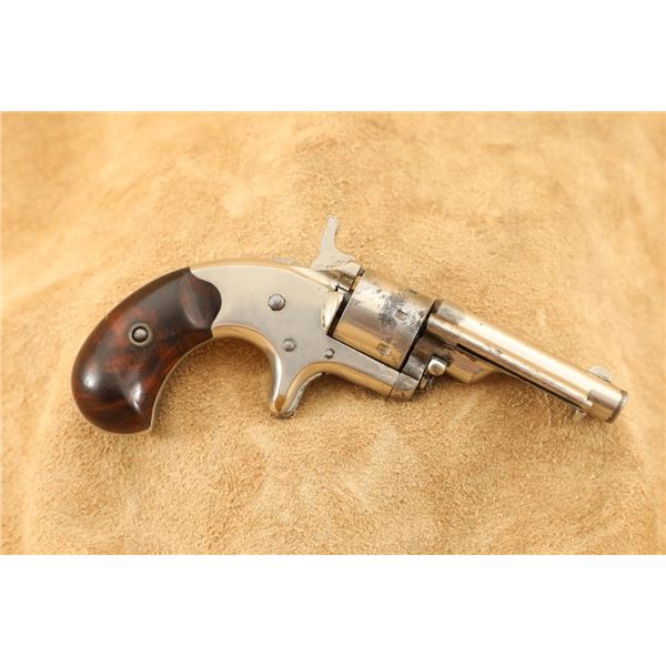 First Year Colt Open Top Pocket Model Nickel .22 Short/long Rimfire Revolver, 1871 Antique