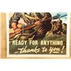 Image 3 : Original 1943 Wwii U.S. Army Ordnance Propaganda Poster "ready For Anything Thanks To You!" Poster