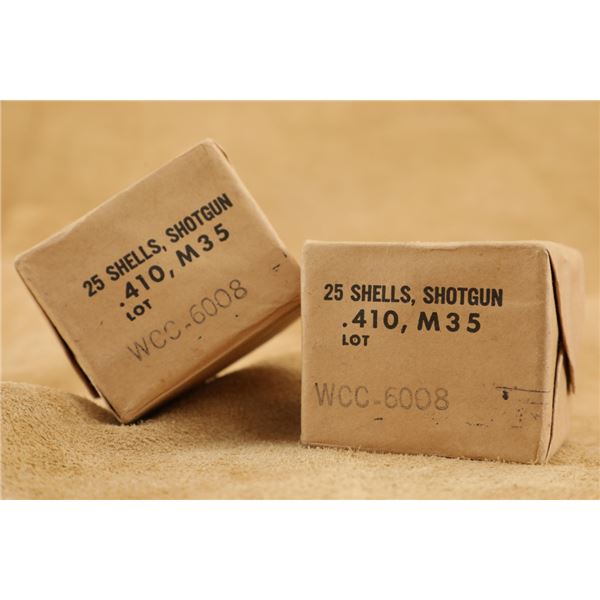 Us Military .410 M35 Shotgun Ammunition 50 Rounds Wcc-6008 Unopened Paper Wrapped Packs