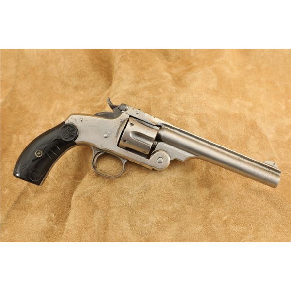 Smith & Wesson New Model No. 3 Top Break Revolver Nickel 6" 44 Russian Single Action Antique