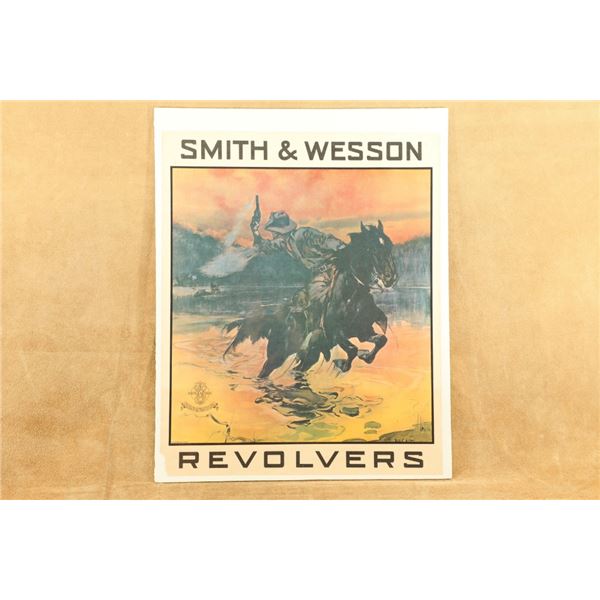 Later S&w Reprint 1937 Smith & Wesson "the Hostiles" Advertising Poster - 22"x18"