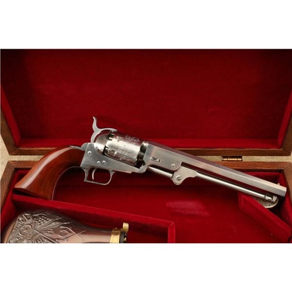 Cased, Colt 1851 Navy 2nd Generation Model 41110 Stainless .36 Cal 7 1/2" Cap & Ball Revolver