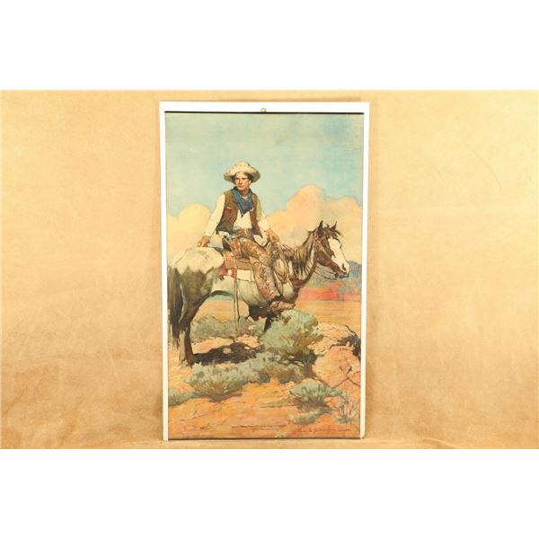 Antique 1926 Colt 1873 Saa "tex And Patches" Frank Schoonover Advertising Poster