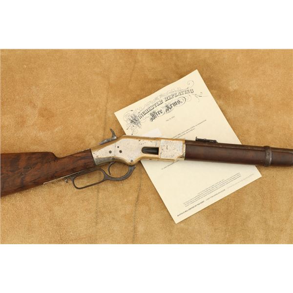 Winchester 1866 4th Model Saddle Ring Carbine Src Nickel .44 Henry Rf Lever Rifle, 1883 Antique