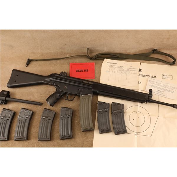 Pre-ban Heckler Koch Hk 93 .223 Rem 5.56mm Semi-automatic Roller Delay Rifle & Mags, 1982