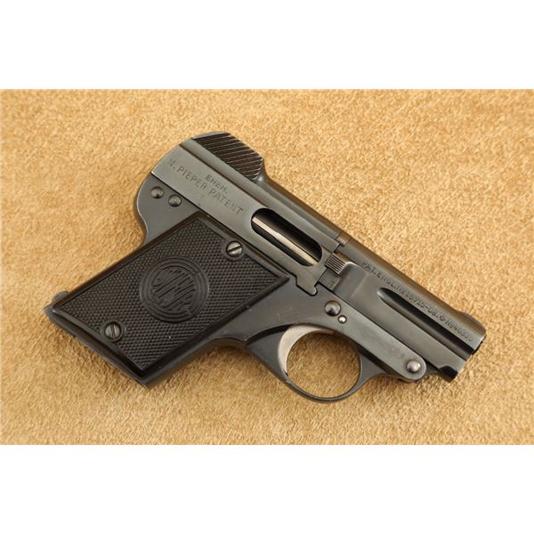 Scarce Steyr Pieper Model 1909 3rd Series .25 Acp Semi-automatic Pocket Pistol, 1934 C&r
