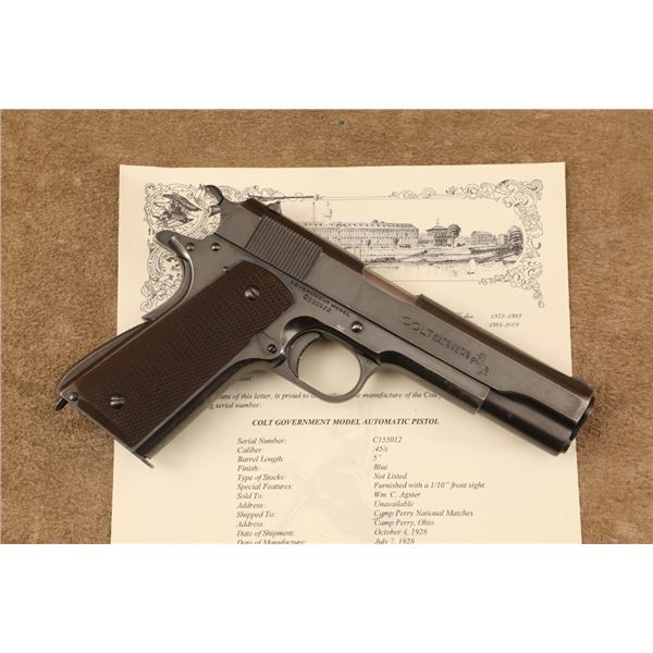 Camp Perry National Match Colt Government Model 1911 .45 Acp Semi-auto Pistol, 1928 C&r